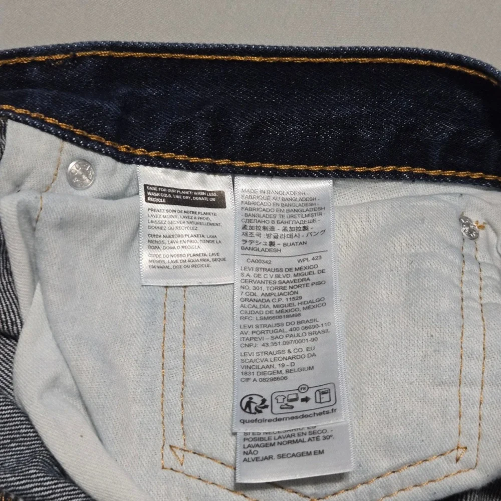 Levi's 505 Jeans‎ Mens 38x32 Dark Wash Straight Leg Regular Fit Denim